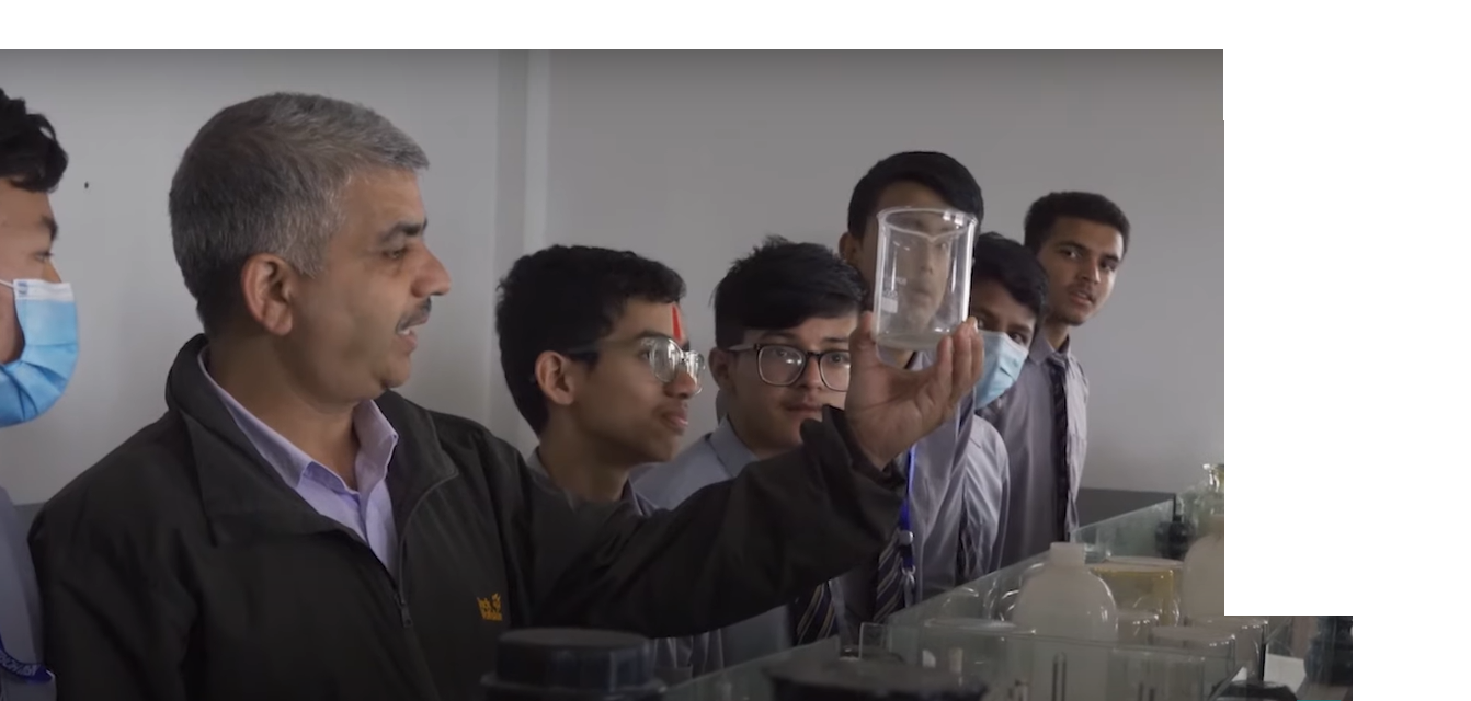 Students in the science laboratory